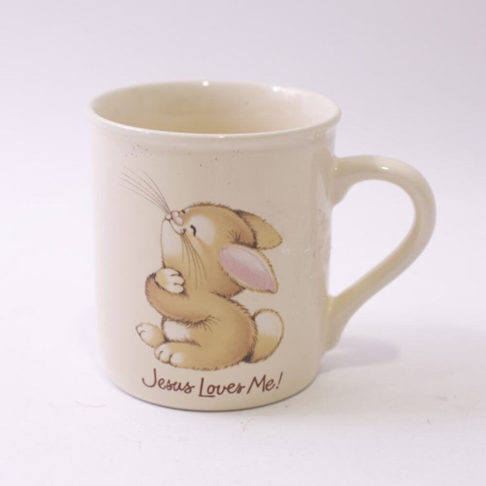 Hallmark, Cute Bunny, Jesus Loves You, Message Mug, Mug Mates, ~ 251120-WH 1399